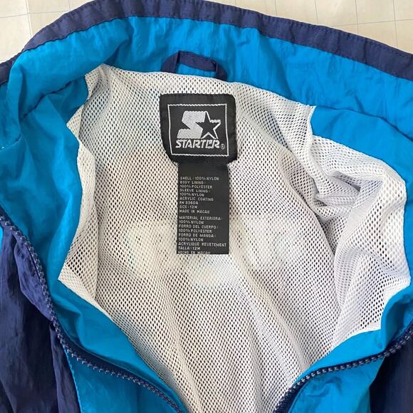 Boys Size 12 Months Windbreaker Jacket Starter Blue Vintage Full Zip - Picture 8 of 10